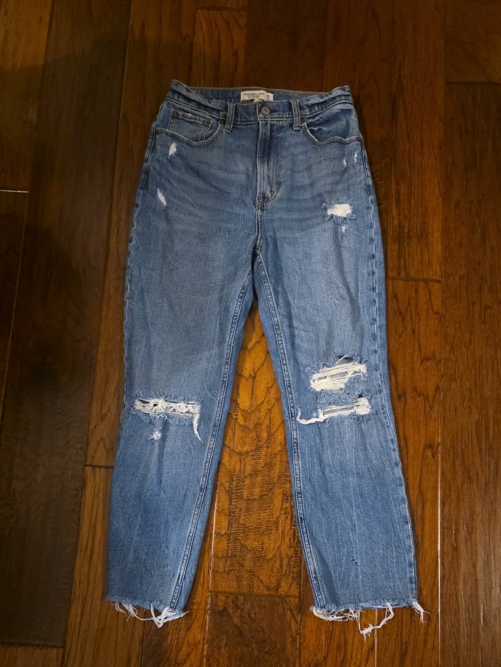 Abercrombie & Fitch Ripped Light Blue Boyfriend Jeans